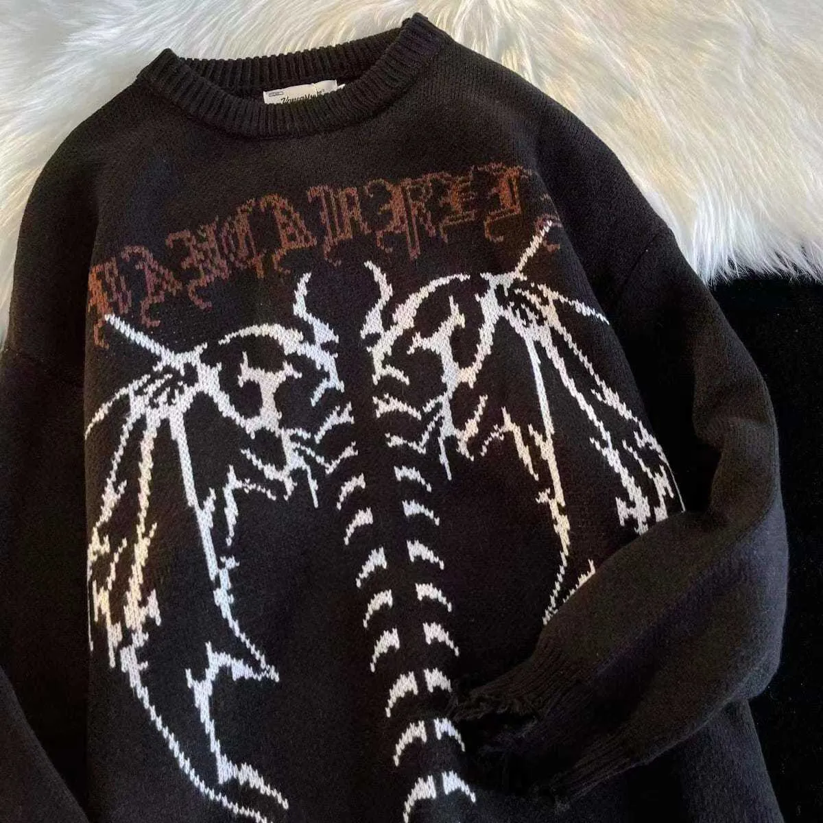 Y2K Grunge Suéter De Hada De Punto Jersey Gótico Fairycore Hueco