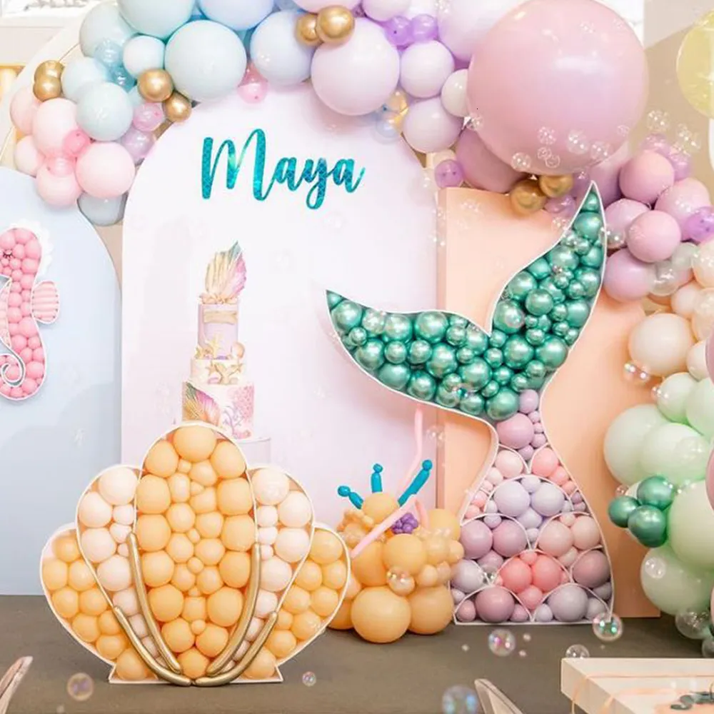 Mermaid Tail Mosaic Balloon Frame Filling Dessert Box For Little Shell  Seahorse DIY Decorations Perfect For Birthday Parties And Events 230404  From Cong09, $17.85