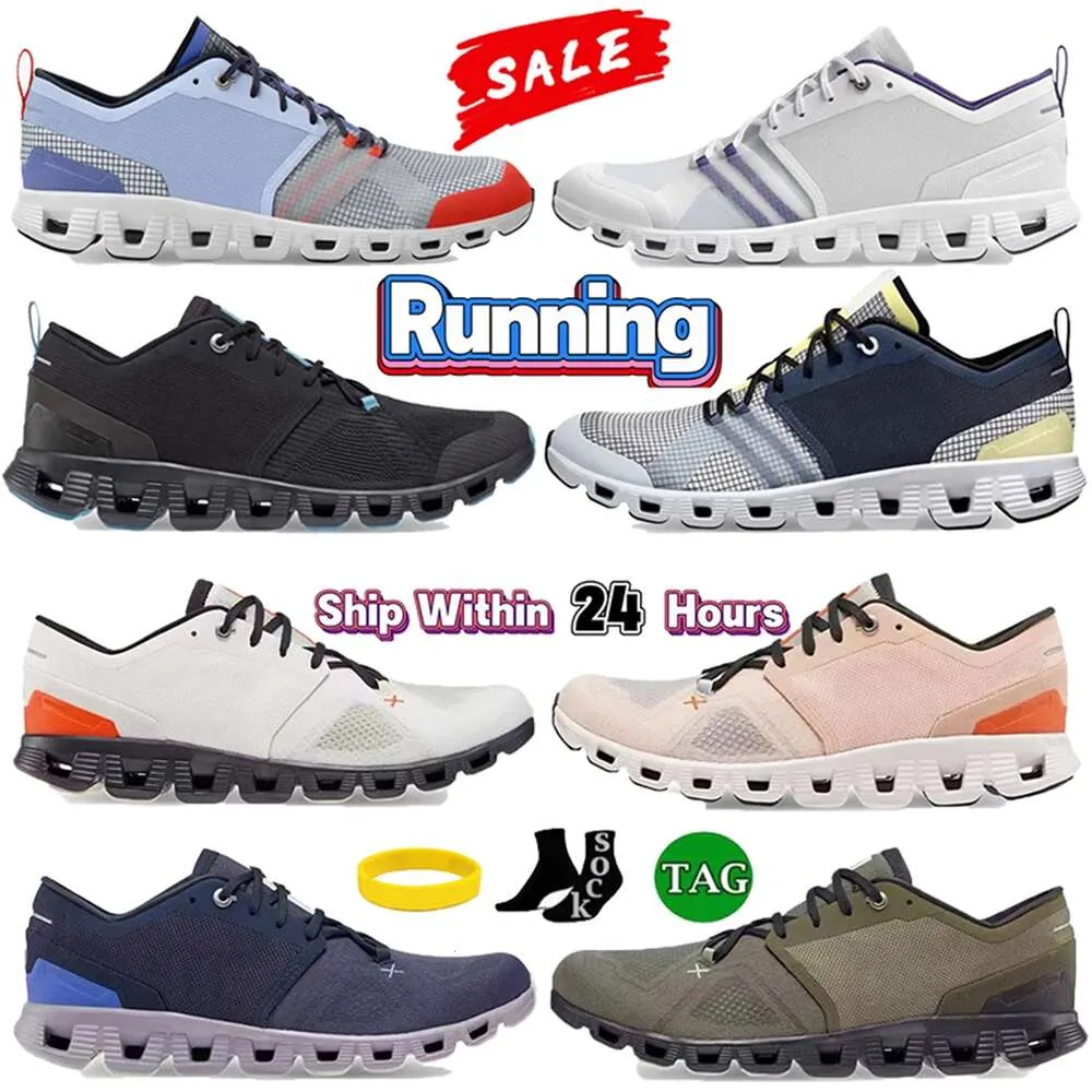 0n Cloud Shoes Men Running Shoes Cloud Heather Glacier White Black Alloy Red Midnight Her0n Elfenben Ram Sporttränare för män Womens Mesh P