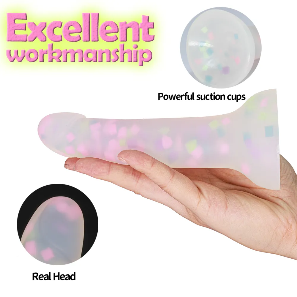 Dildos/Dongs Cute Jelly Soft Dildo Female G-spot Masturbator Anal Butt Plug Adult Sex Toys Suction Cup for Wom_voghion.com