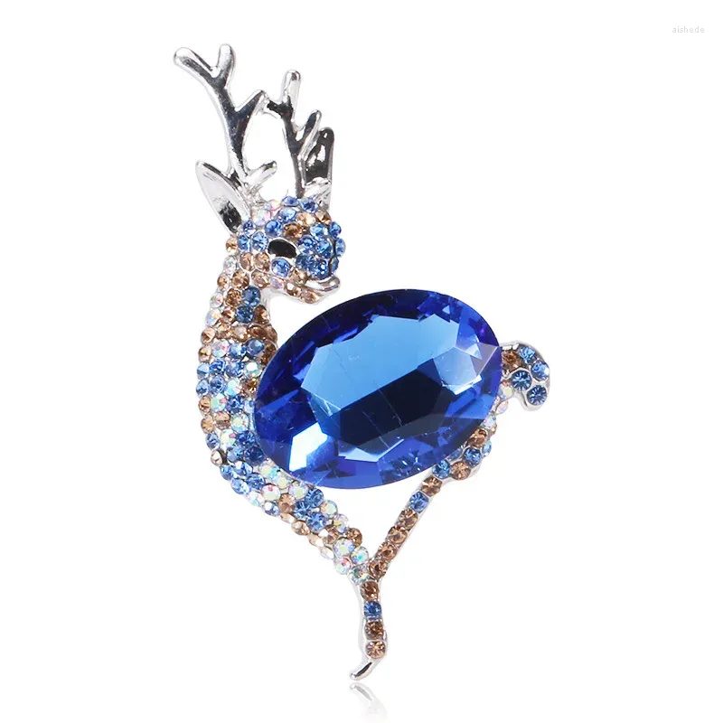 Brooches Crystal Fairy Deer For Women Unisex Christmas Year Clothing Dress Coat Animal Brooch Pin Jewelry Gifts