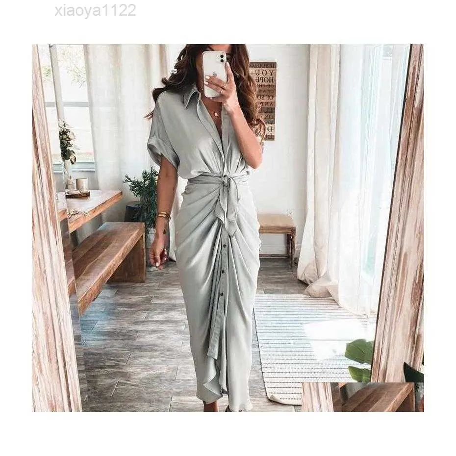 2023Casual Dresses Retail Women Shird Designer Commuting Plus Size S3XL Long Dress Fashion Forged Face Clothing Drop Delivery Apparel Wom Dhkj1