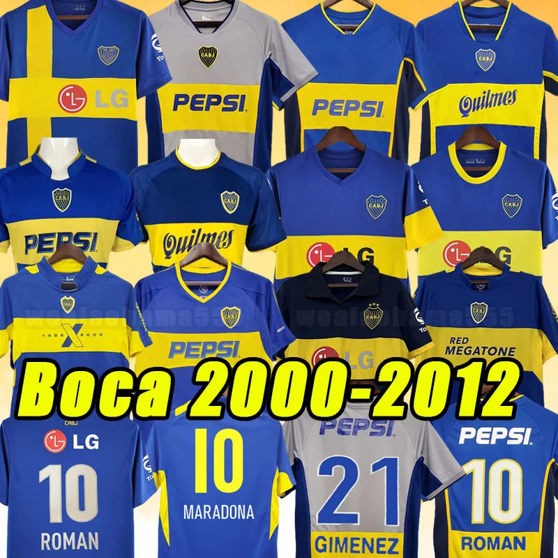 Maradona Boca Juniors Maglie da calcio retrò Roman Caniggia Riquelme Palermo Calcio MAILLOT CAMISETA DE FUTBOL 00 01 03 04 05 06 09 10 11 12 2000 2001 2002 2005