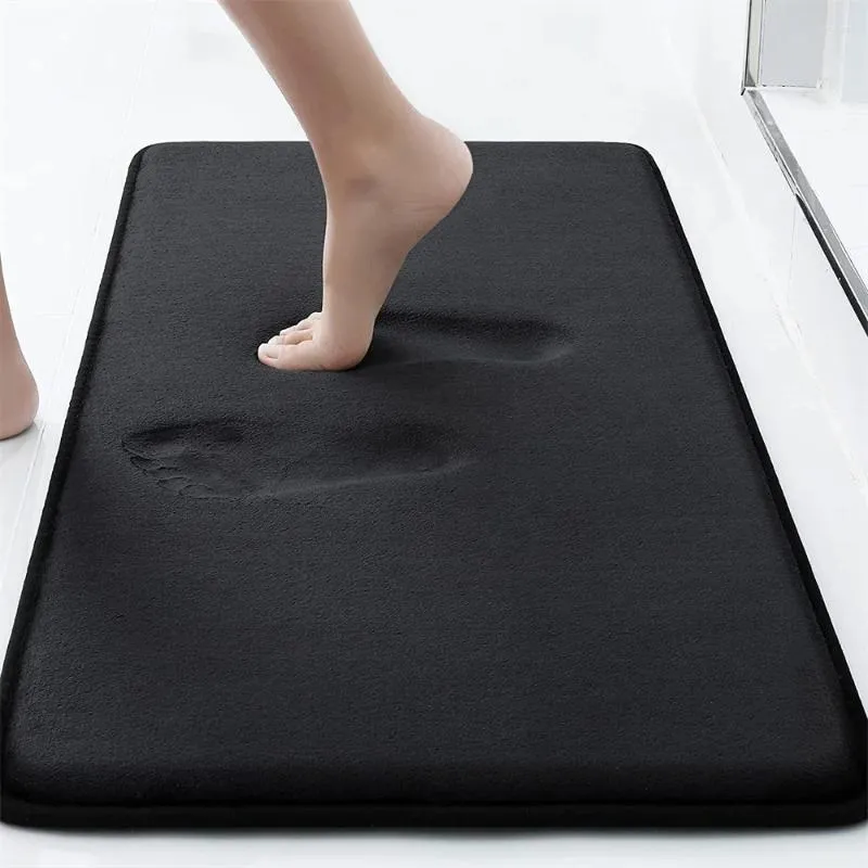 Badmattor Super Absorbent Mat Toalett Entré Anti Slip Badrumstillbehör Korall Velvet Floor Memory Foam