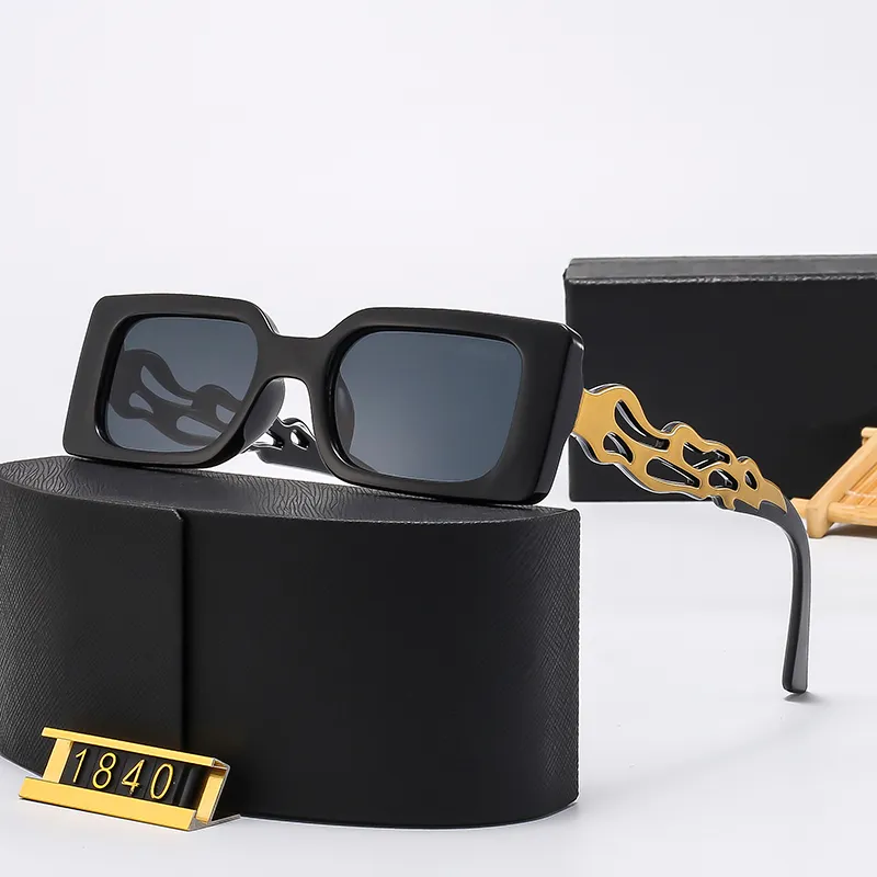 Мужские дизайнерские солнцезащитные очки Женские золотые красные очки в оправе с огнем Tidal Personality Same Plate с черными линзами Мужские солнцезащитные очки в оригинальном футляре Gafas Para El Sol De Mujer