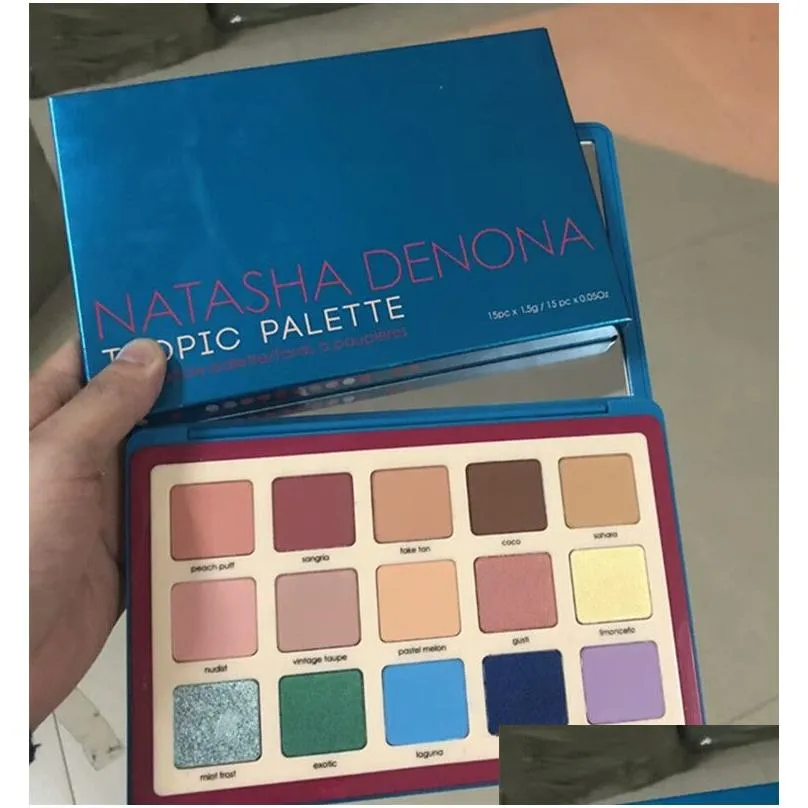 Ombretto Natasha Denona Palette per trucco Tropic Ombretto Cosmetici Evidenziatore per ragazze 15 colori Consegna a goccia Salute Bellezza Occhi Dho7Q