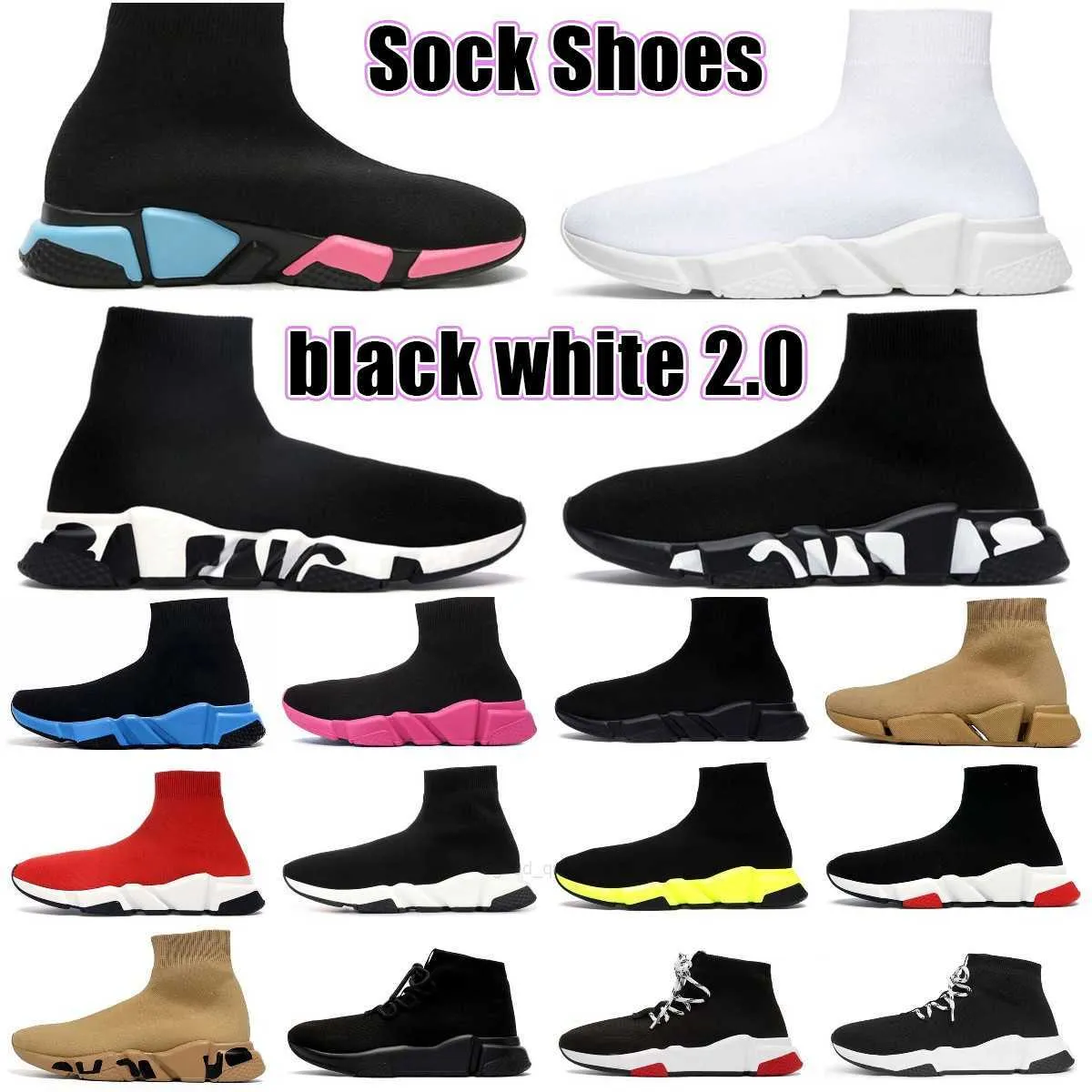 Çorap Ayakkabı kadın ayakkabısı kadın spor ayakkabı erkek ayakkabısı 2.0 1.0 Üçlü Siyah Beyaz S Kırmızı Bej Çorap Eğitmenler Erkek Kadın Örgü Çizmeler Ayak Bileği Patik Platform Ayakkabı Eğitmenler