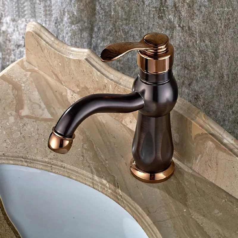 Banyo Lavabo Muslukları Bakır Havza Musluk Mikser ve Soğuk Antik Orb Su Musluk Yağı Ovulmuş Bronz Yıkama