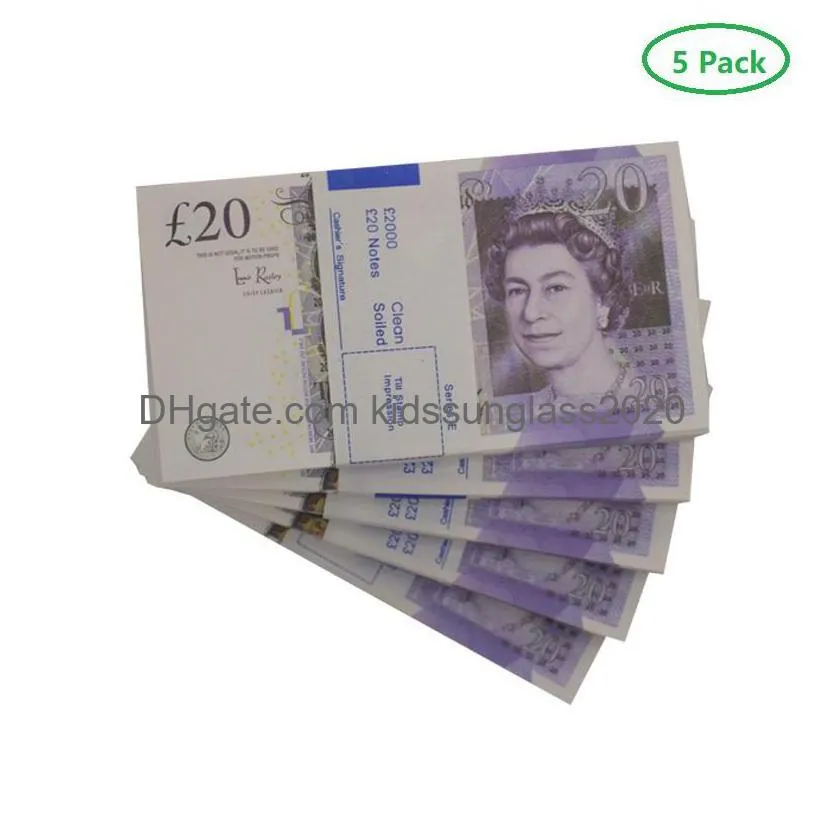 Jeux de nouveauté Prop Jeu Argent Copie Livres britanniques Gbp 100 50 Notes Extra Bank Strap Films Jouer Faux Casino Po Booth Pour TV Musique Vidéo25 DhsvgPJ6Q