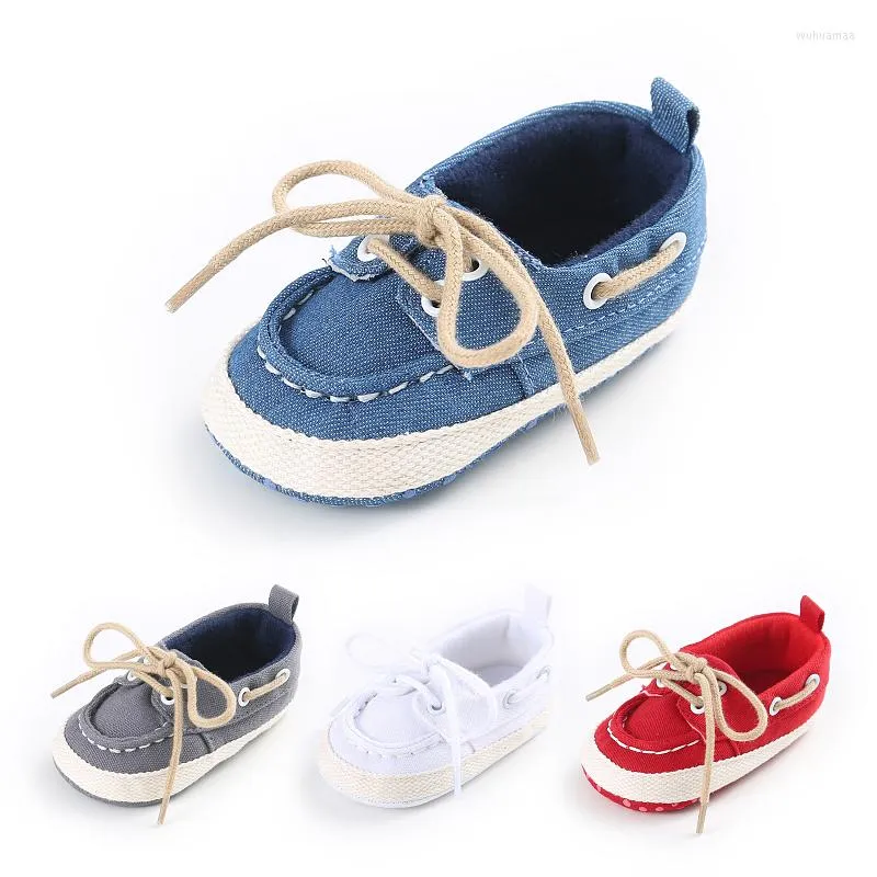 First Walkers Spring/Autumn Baby Shoes Sole Infant Canvas Lace Up Born Boys And Girls 0-18 Months BS24