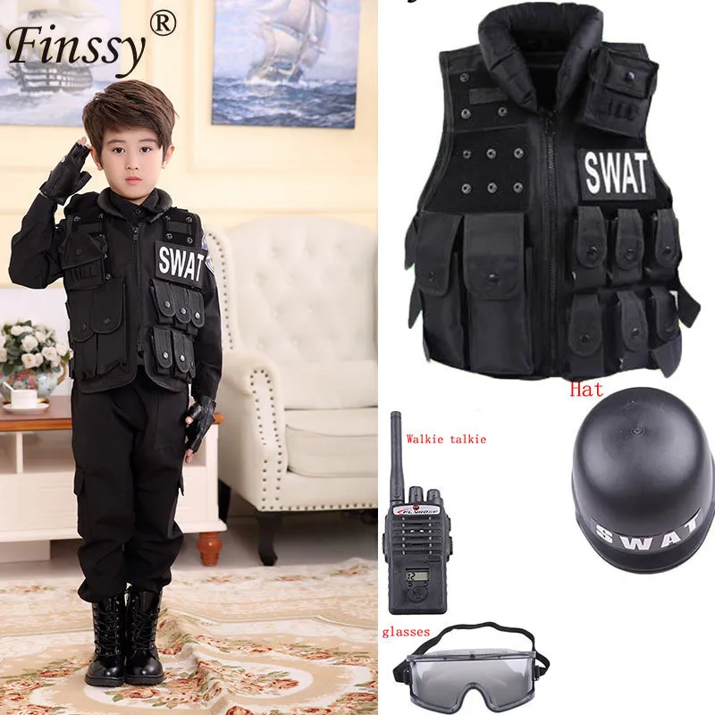 Cosplay Children Hunting Military Tactical Army Vest Kids Airsoft Gear Combat Armor Uniform Boy Girl Swat Outdoor Costume 230403