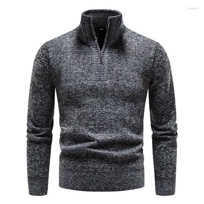 Chandails pour hommes 897504629 Hommes Slim Fit col roulé élégant automne hiver épaissir chaud cachemire tricoté pull pull hommes