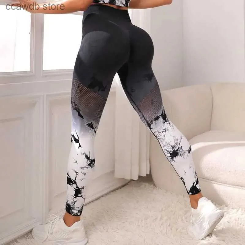 Perneiras femininas Sexy leggings de cintura alta perneiras de fitness gradiente sem costure