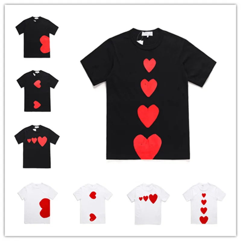 Desiger Hommes T-shirts Imprimé Coeur Rouge T-shirts Comme Des Coton Respirant Jouer Anti-Pilling Casual LooseTshirts Short Seelve Hip Hop Wear For Lovers