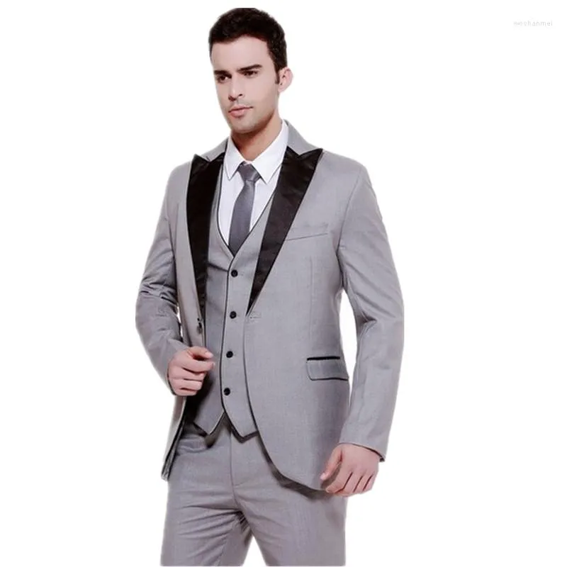 بدلات الرجال أحدث معطف بانت بانت تصميم العريس أزياء واحد زر 3piece الرجال Tuxedos معظم (سترة سروال سترة)