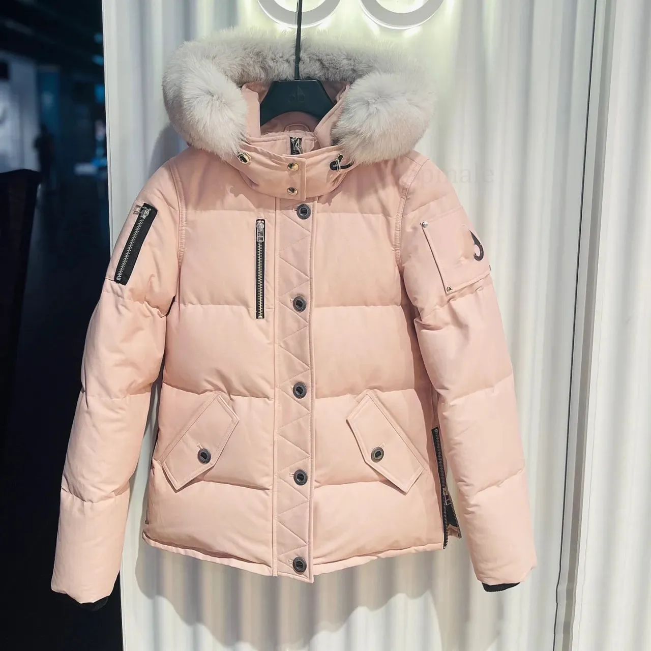 Canadian Gooses Puffer Jackets Donna Designer Real Outdoor Forbici Colla spessa Pelliccia di lupo Mooses Knuckles Giacca con cappuccio Fourrure