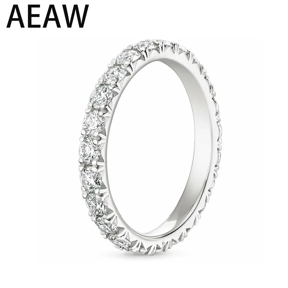 Solitaire Ring AEW S925 Silver 1.8mm DF Color Wedding Band Ring for Women Ladies Ring 230403