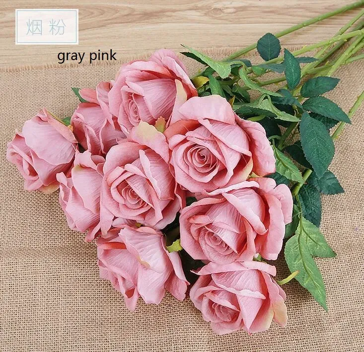 Silk rose Artificial Flowers Real like Rose Flowers Home decorations for Wedding Party Birthday room for choose HR009