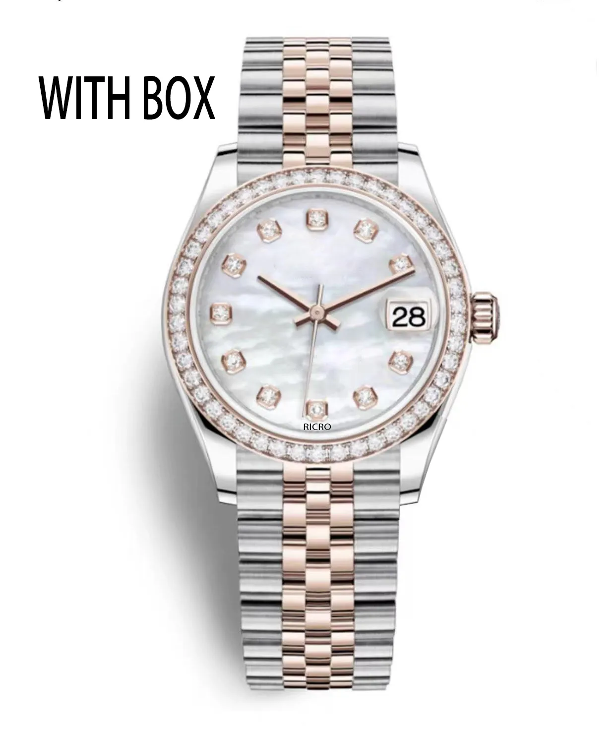 Women Watch Master diamond-encrusted bezel Mechanical automatic winding movement Stainless Steel case sapphire glass folding buckle 31mm dial