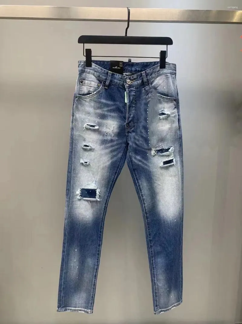 Herenjeans A323 Mode 2023 Runway Luxe Europese Design Feeststijl Kleding