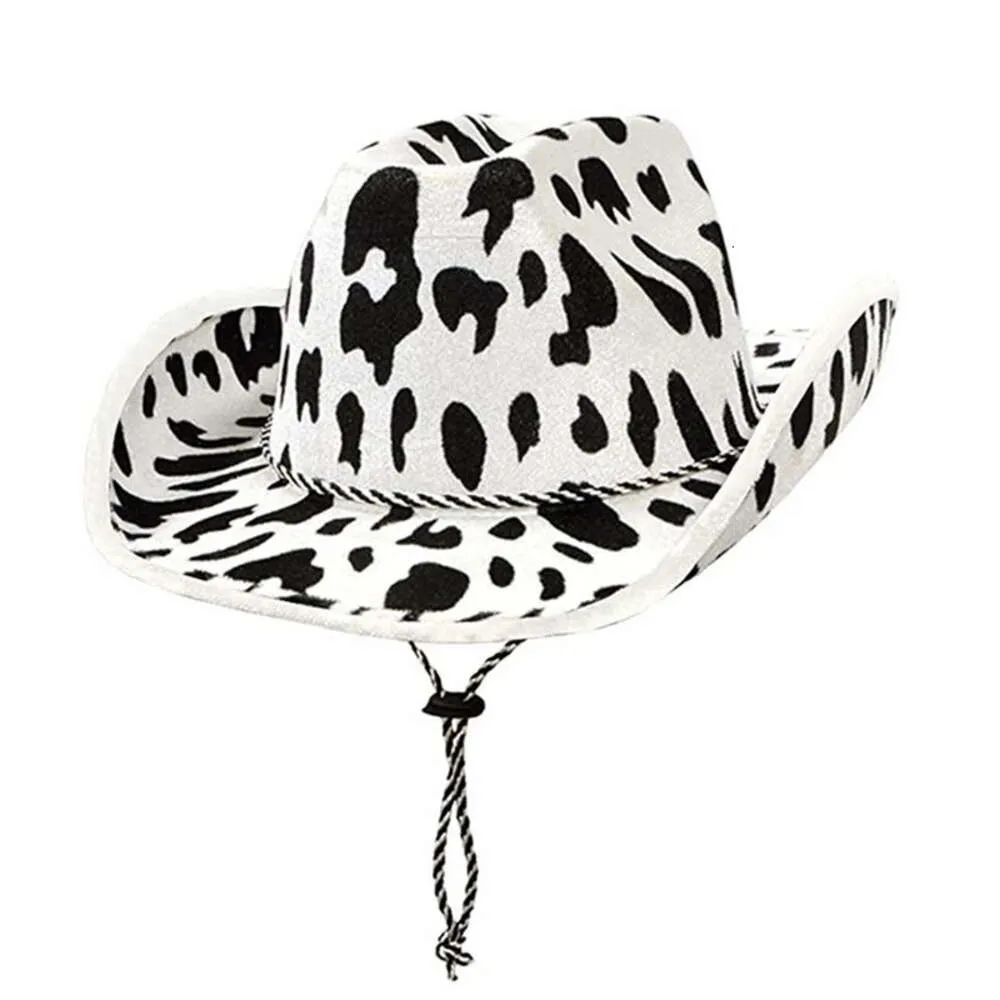 Canival Cosplay drôle perruque chapeau accessoires de fête lait vache style Cowboy chapeaux casquette