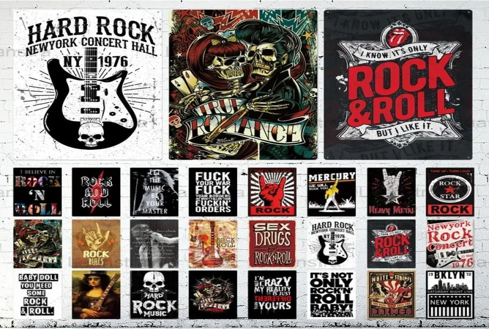 2022 Klasyczna Ameryka Malarstwo metalowe Tin Rock Music Heavy Iron Signs