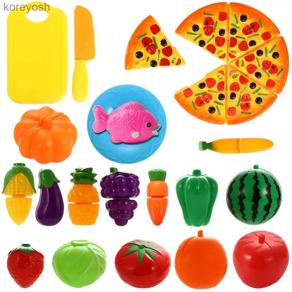 Kitchens Play Food 10pcs/lot Children Pretend Role Play House Toy Cutting Fruit Plastic Vegetables Food Kitchen Baby Classic Kids Educational ToysL231104