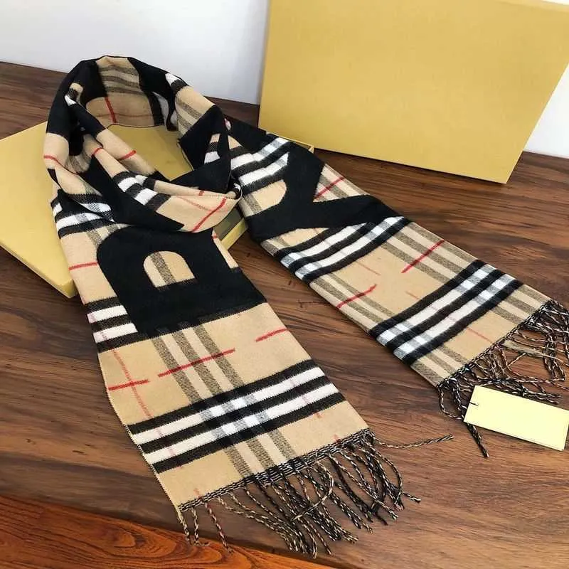 2023 New Top Brand Designer Scarf Women Men 100% Double Sided Cashmere Large Letter b Stripe Autumn and Winter Warm Size 180x33cm Bo1l