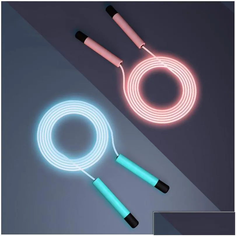 Jump Ropes Jump Ropes Glowing Led Skip Rope For Kids Adt Fitness Adjustable Portable Training Sports Equipment Outdoor 230625 Drop Del Dhzmc