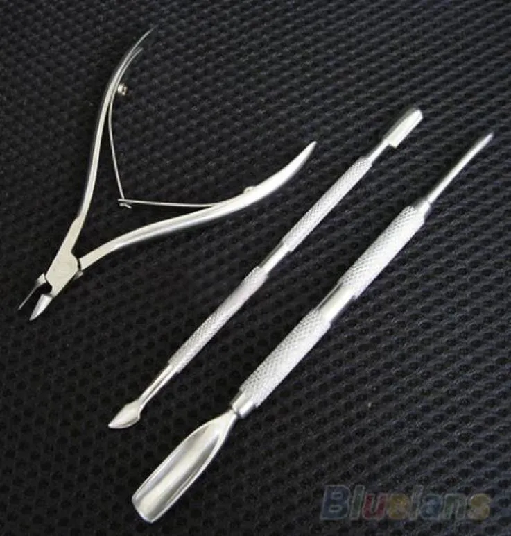 Stainless Steel Boots Cuticle Pusher Spoon Pusher Set Includes Remover