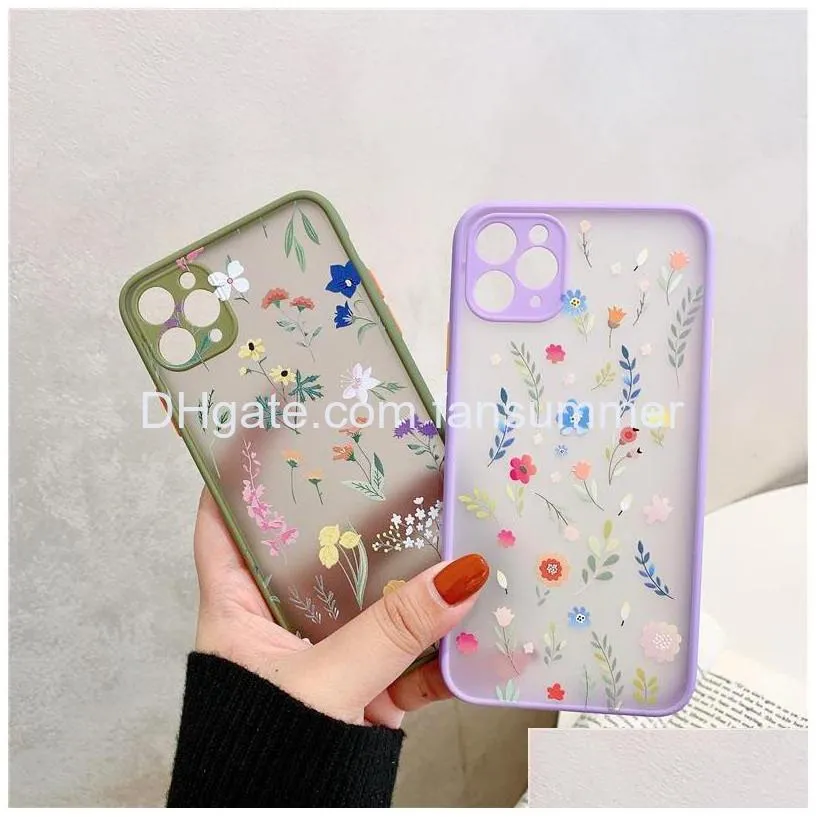 Cell Phone Cases Flower Printing For 12 11 Pro Max Xs Xr 8 7 6 Plus Se 2 Lens Protection Shockproof Case Er Drop Delivery Phones Acce Dhzbv