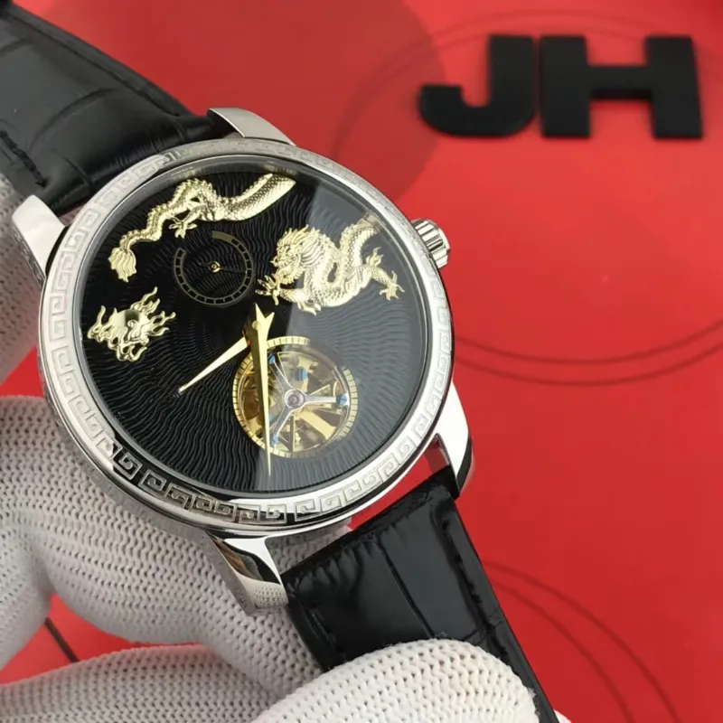 Vacherx Zhonghua fullautomatic clean factory Dragon Mens watch machine treasure version brand new Tourbillon refined steel body enjoy the beauty of China highqual