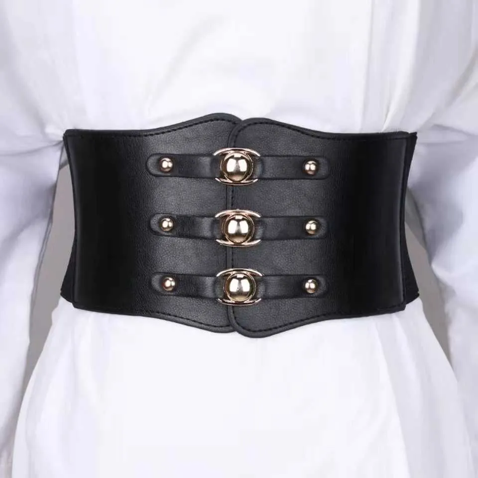 Cheap Big Belts for Women Waist Corset Belt Wide Elastic Cummerbunds Black  Stretch Plus Size Belt Dress Fashion Ladies