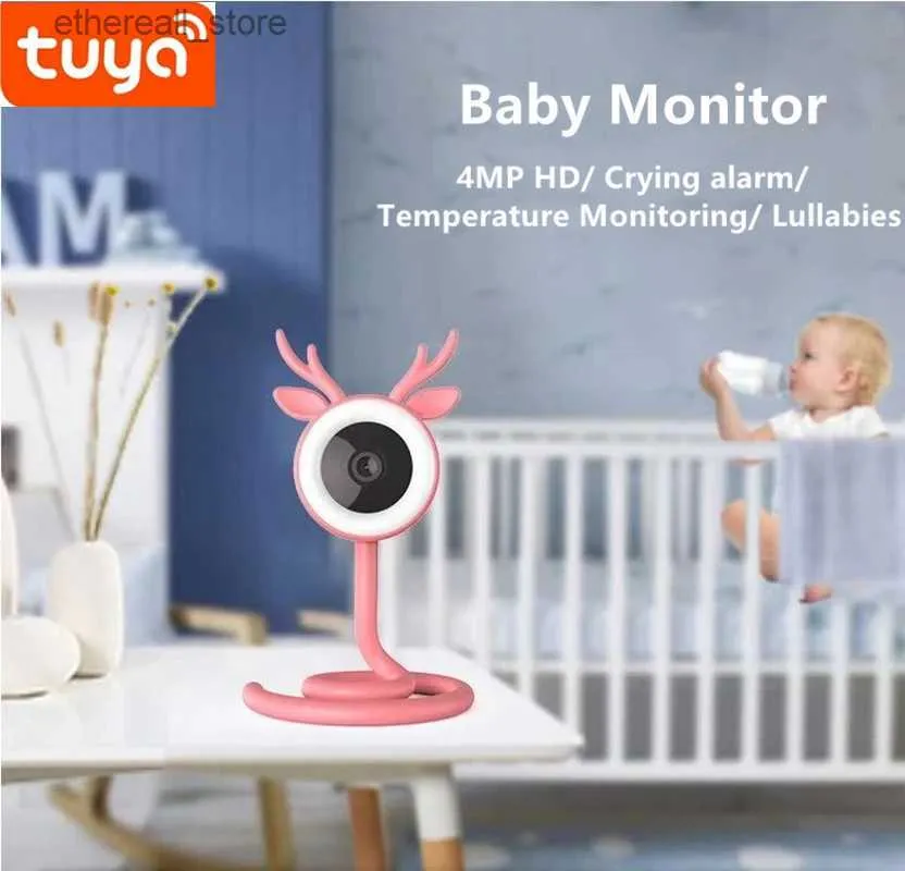 Baby monitor Tuya 4MP Baby Monitor WiFi Telecamera IP interna Monitoraggio della temperatura Sorveglianza Mini Comcorder Sicurezza wireless Baby Pets Cam Q231104