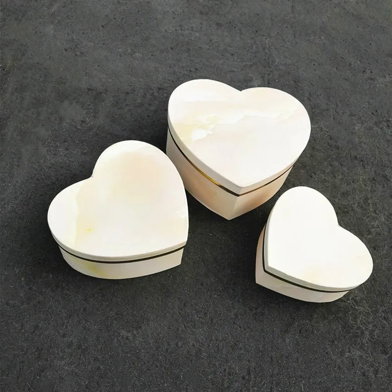 Present Wrap Florist Heart-Shaped Box Valentine's Packing Foil Gold Wedding gynnar blommiga godislådor