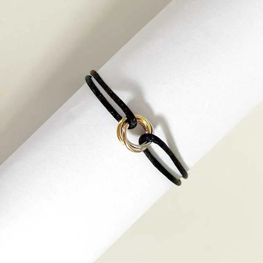 Moda 316L Aço Inoxidável Trinity anel corda Pulseira três Anéis alça de mão pulseiras de casal para mulheres e homens moda jóias famosa marcaYW19 VOOM