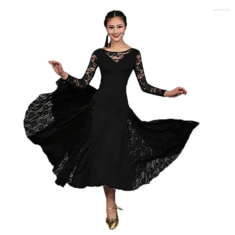 Stage Wear Modern Ballroom Dresses Competition Lace Dance Costumes Practice Dress For Women