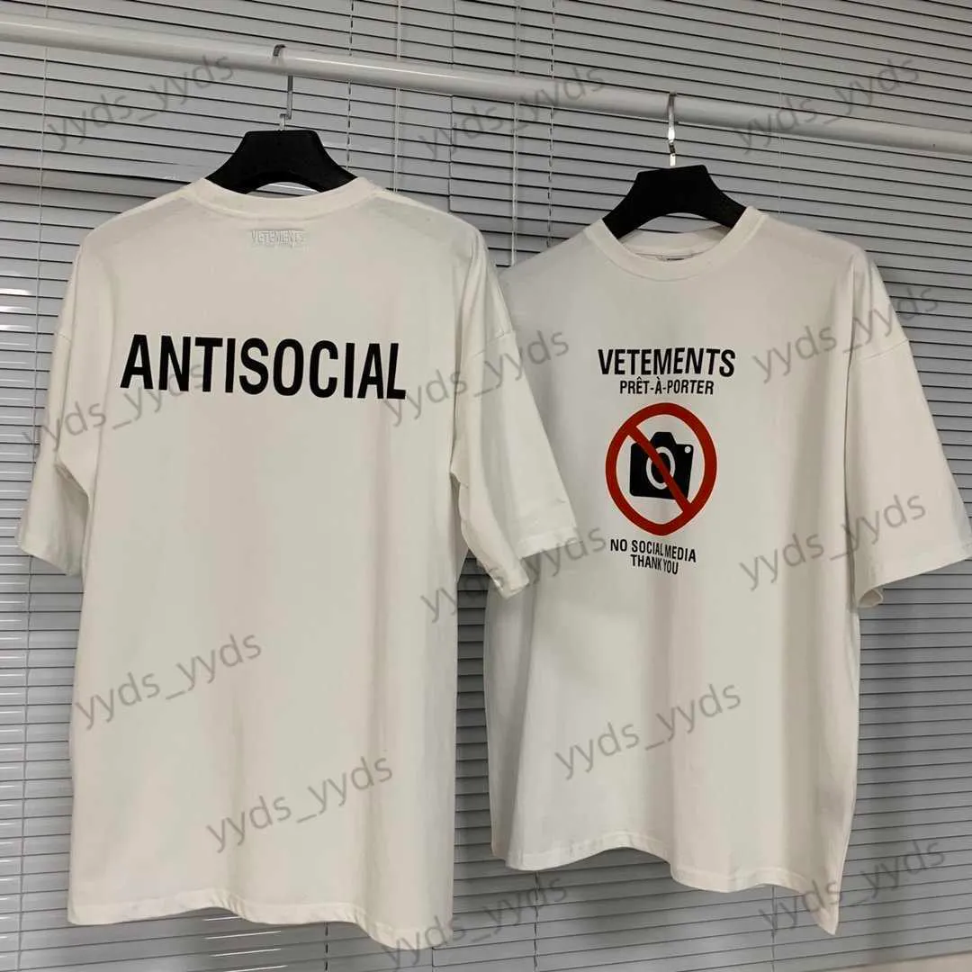 DHgate.com:2024 Mens T-Shirt: France Vetements No Social Media  