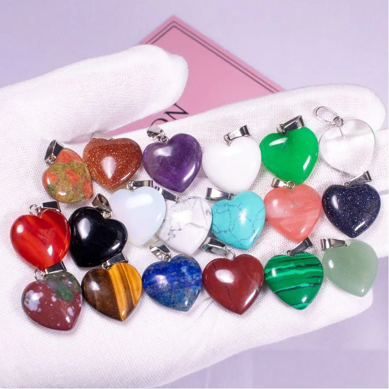 Charms Natural Stone Heart Pendant Charms Fashion Jewelry Necklace Earrings Making Findings Wholesale Drop Delivery Jewelry Jewelry Fi Dhetk