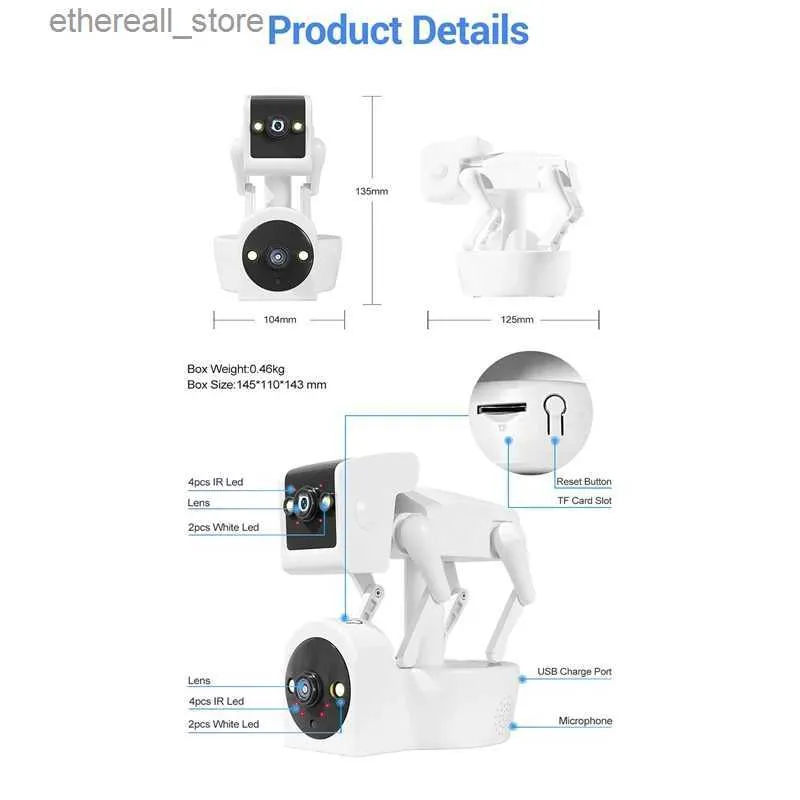 Full Color Dual Lens Robot Dog Camera With 5G Connectivity PTZ IP