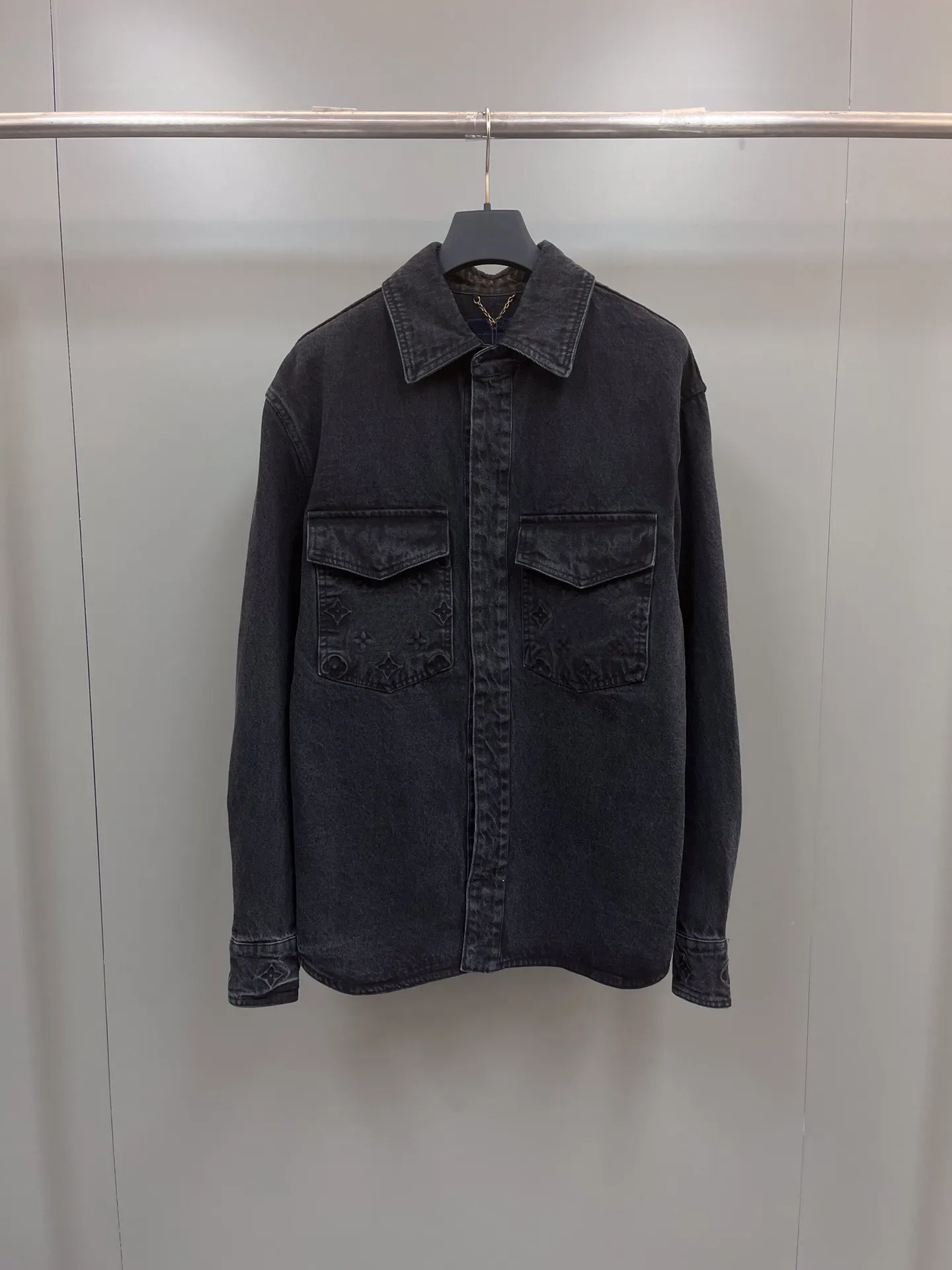 Роскошный брендовый дизайнерский пиджак, стильный дизайн с карманами, однобортная джинсовая рубашка американского размера, высококачественная мужская куртка