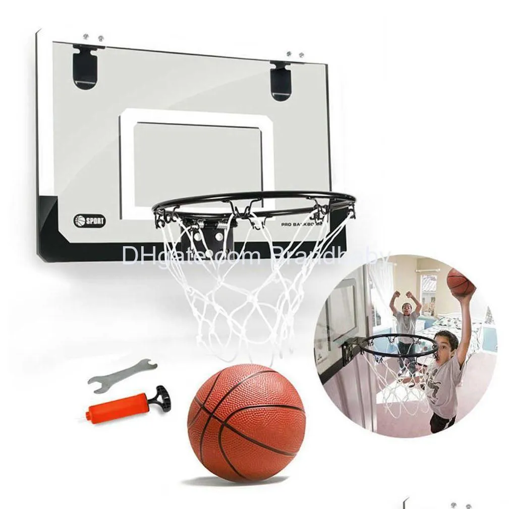 Decompression Toy Decompression Toy Kids Mini Basket Ball Board Set Children Hanging Basketball Hoop Indoor Door Wall Mounted S Sport Dhd3X