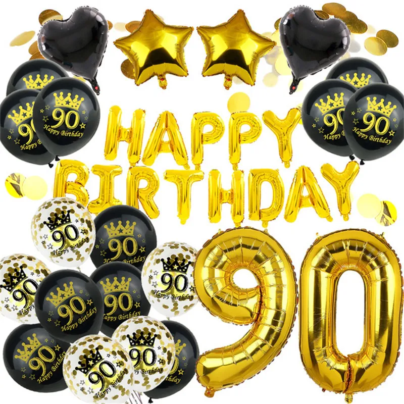 Acrílico ouro Bolo De Aniversário Topper, 30-50 Anos De Idade