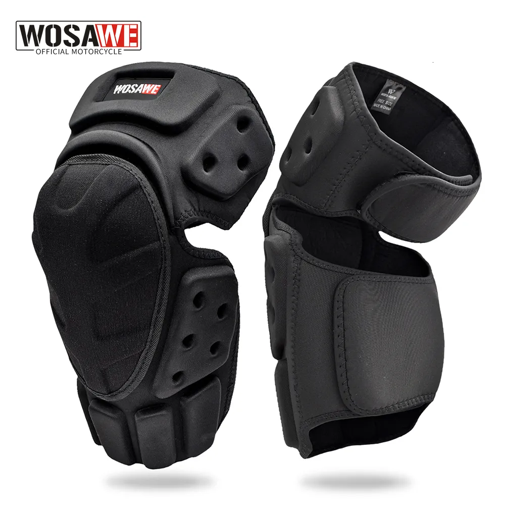 Elbow Knee Pads WOSAWE Adjustable Protector Motorcycle Motocross Tactical Sport Riding Cycling Skating Ski pad Brace Support 230404