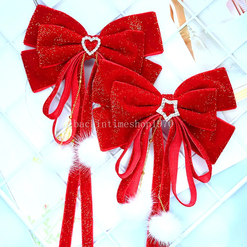 Elegante veludo arco hairpin crianças meninas laço hairpins vintage vinho vermelho arco grampo de cabelo baile acessórios para o cabelo festa