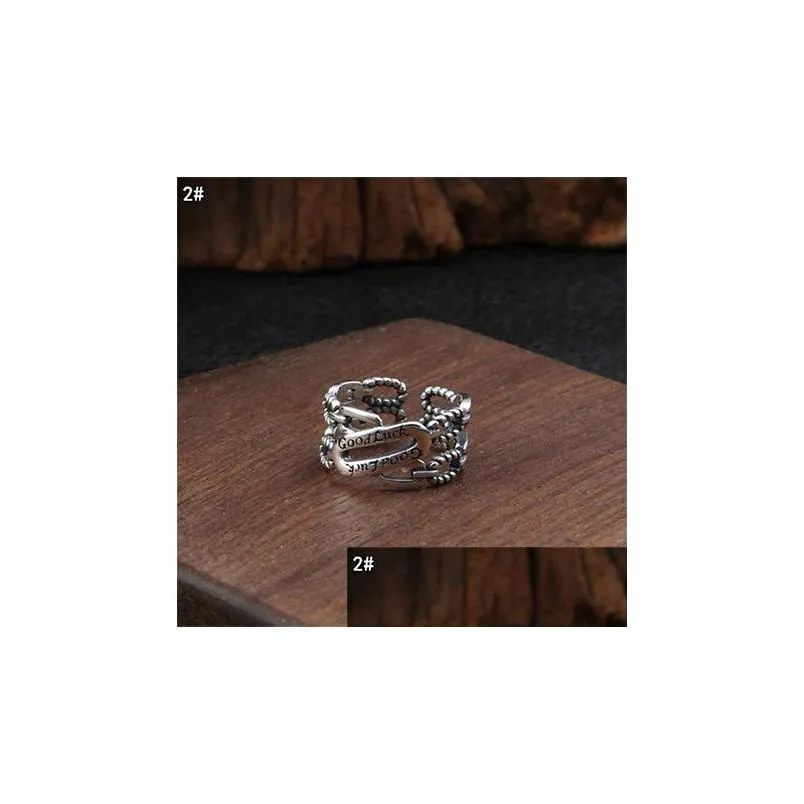 Band Rings 925 Sterling Sier Jewelry Face Letter Empress Adjustable Ring Women Initial Statement Opening Toe Drop Delivery Jewelry Rin Dhcmq