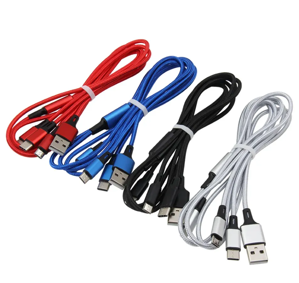 3 Tip C Tipi Kabloları ile 1 Süper Hızlı Şarj Kafası İPhone 15 için USB Güç Adaptör Şarj Cihazı 14 Cep Telefonu Hızlı Şarj Cihazları