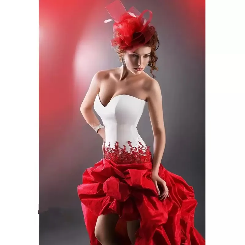 red high low wedding dress Amazon.com: Front Short Long Back Style Wedding Dress Backless Lace Dress (S, Red) : Clothing, Shoes & Jewelry