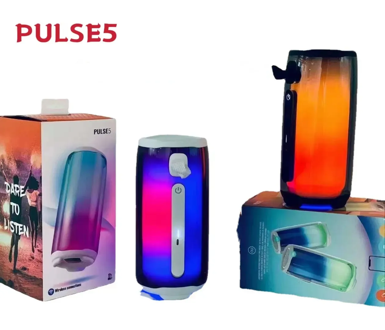 S Pulse portátil5 Cor de tela cheia Bluetooth Mini -alto -falante sem fio Subwoofer sem fio O amplificador de som esportivo ao ar livre