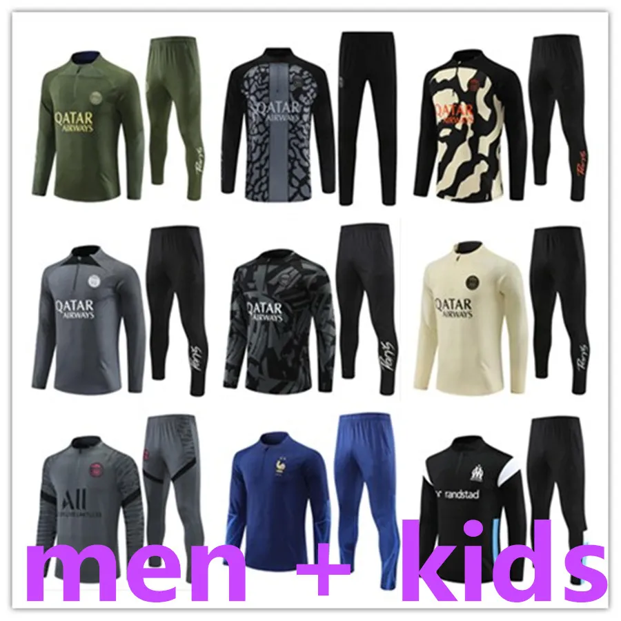 23 24 tracksuit training survetement foot chandal mbappe kit tuta futbol Soccer football men and kids long sleeve jacket